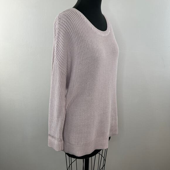 EILEEN FISHER Light Pink Organic Cotton Drop Shoulder Pullover Sweater Size M - Picture 3 of 8